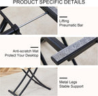 Space Saving Folding Dining Table, Adjustable Height Foldable Coffee Table with Wooden Tabletop and Metal Legs, Small Transformer Kitchen Table for Apartment, Living Room, Dining Room