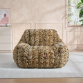 Giant Bean Bag Chair,Oversized Plush Comfy Bean Bag Sofa for Adults and Kids,Ultra Soft Living Room Bedroom Game Room Bean Bags with Armrests-Leopard Brown