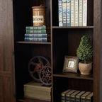Farmhouse Kitchen Pantry Storage Cabinet 74.4" H, with Barn Doors and Shelves, Freestanding Cupboard Kitchen Organizer Furniture for Dining Room Living Room, Laundry, Espresso
