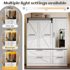 PAKASEPT Armoire Wardrobe Closet with w/Folding Sliding Barn Door