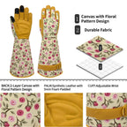 MSUPSAV Gauntlet Gardening Glove,Work Glove,Gardener,Medium,Yellow Rose