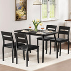 IDEALHOUSE Dining Table Set for 4 Modern Kitchen Table and Chairs Set with Chamfered Edges Cushioned Seats Space-Saving Metal Frame Compact Breakfast Nook (Soft Seat Black Tube + Black)