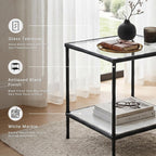 Signature Design by Ashley Modern Glass and Marble End Table, Ryandale