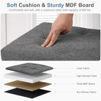 DUMOS 30 Inch Folding Storage Ottoman Bench, Large Hidden Storage Chest withThicker Foam Padded Seat, End of Bed Foot Rest Stool for Bedroom Living Room Entryway, Load 660 lbs, Grey