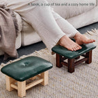Footstool Ottoman - Small Rectangular Step Stool with Non-Slip Soft Padding for Living Room, Bedroom, Kitchen(Green,35X25X16.5cm)
