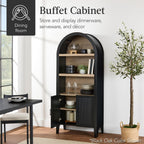 Best Choice Products 72" Tall Arched Pantry Cabinet w/Reeded Doors, 5-Tier Bookshelf, Armoire, Hutch, Bookcase, Storage Cabinet w/Adjustable Shelves, for Dining Room and Livingroom - Walnut