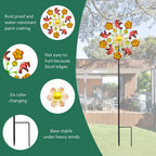 Solar Wind Spinners Outdoors for Yard and Garden - 40 Inch Metal Wind Sculpture, Outdoor Kinetic Windmill with Multi-Color Led Lights for Patio, Lawn & Garden Decoration (Magpie)