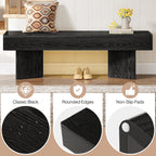 Tribesigns Black Entryway Bench, 47.24" Modern Shoe Bench with Sturdy Bases, Wooden Indoor Bench for Entry Way, Living Room, Bedroom