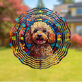 Poodle Dog Wind Spinners Outdoor Dog Memorial Gifts, 3D Metal Kinetic Hanging Garden Wind Spinner, Spinner Decor, Wind Sculptures for Outdoor & Indoor, Window, Yard Decor (Poodle 3)