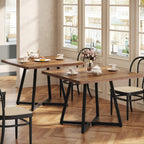 Tribesigns Square Commercial Dining Table Set of 6, 31.5" Heavy Duty Dinner Table with Metal Base, Wooden Kitchen Table for Restaurant, Cafe, Bakery, School, Apartment (Chairs are not Included)