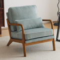 VINGLI Upgraded Premium Corduroy Accent Chair,Upholstered Arm Chair,Solid Wood Comfy Reading Chair with Pillow, Mid Century Modern Chairs for Living Room,Bedroom,Guest Room,Light Teal