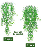 RECUTMS 4Pcs Artificial Hanging Plants Faux Hanging Greenery Ivy Decor Artificial Hanging Vines Plastic Plants for Indoor Outdoor Wall Home Garden Wedding Party Decor(Green 4P)