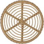 Boho Style Polyethylene Rattan Side Table, Cage Frame Structure with Tightly Wrapped Handcrafted Wicker