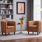 Yaheetech Barrel Accent Chairs Set of 2, Modern Armchairs, Brown