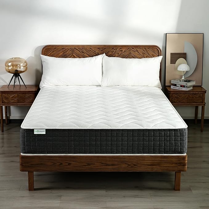 Life Balance Full Bed Mattress 12 Inch, Spinal Alignment Mattress with Individual Pocket Coils for Kids, CertiPUR-US Certified, Made in USA Full Size Mattresses in a Box, Medium Feel, CE-12-F