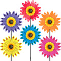 6PCS Sunflower Wind Spinners with Stakes 14" W x 29" H Wind Spinners Lawn Pinwheel Sunflower Windmill Outdoor Multicolor Pinwheels for Yard Decoration