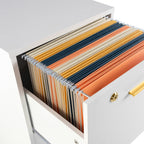 Lavish Home 2 Drawer File Cabinet - Filing Cabinet with Lock - Rolling File Cabinet for Under Desk Storage - Wood Filing Cabinet for Home or Office Organization (White)