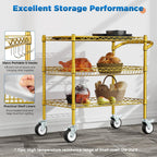 Leteuke 3 Tier Rolling Carts with Wheels, Heavy Duty Rolling Utility Cart