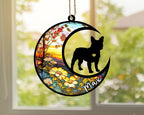 Personalized Dog Memorial, Custom Name French Bulldog-Frenchie Dog Christmas Ornament with Name, Custom Breeds, Pet Loss Light Catcher, Gifts for Lovers Loss of Pet Sympathy on Mothers Day Christmas