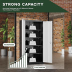 Greenvelly Metal Garage Storage Cabinet with Doors and Adjustable Shelves,72" Steel Lockable File Cabinet for Home Office,Garage,School(Black Grey,32" W x 16" D)