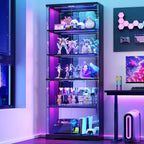 Dystler Glass Display Cabinet with Doors and RGB LED Lights