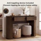 CHITA 47-Inch Fluted Console Table with 2 Drawers，Farmhouse Entryway Table for Behind Couch for Living Room, Hallway, Foyer, Entrance,Walnut