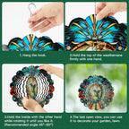 Hummingbird Outdoor Wind Spinners Decorations, Birthday Gifts for Women Mom Wife Grandma, 12 inch 3D Wind Sculptures for Indoor/Outdoor Decor, Yard Art, Garden Decorations