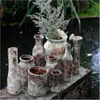 roro Handmade Rustic 7-Inch Brown Rustic Ceramic Vase - Antique Indoor Outdoor with an Elegant Classic -Shaped Design