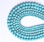 Lake Blue Turquoise Stone Beads Gemstone Round Crystal Energy Jade Beads Stone Beads for Jewelry Making DIY Bracelet Necklace Jewelry Making 1 Strand 15.5inch 31PCS 12MM