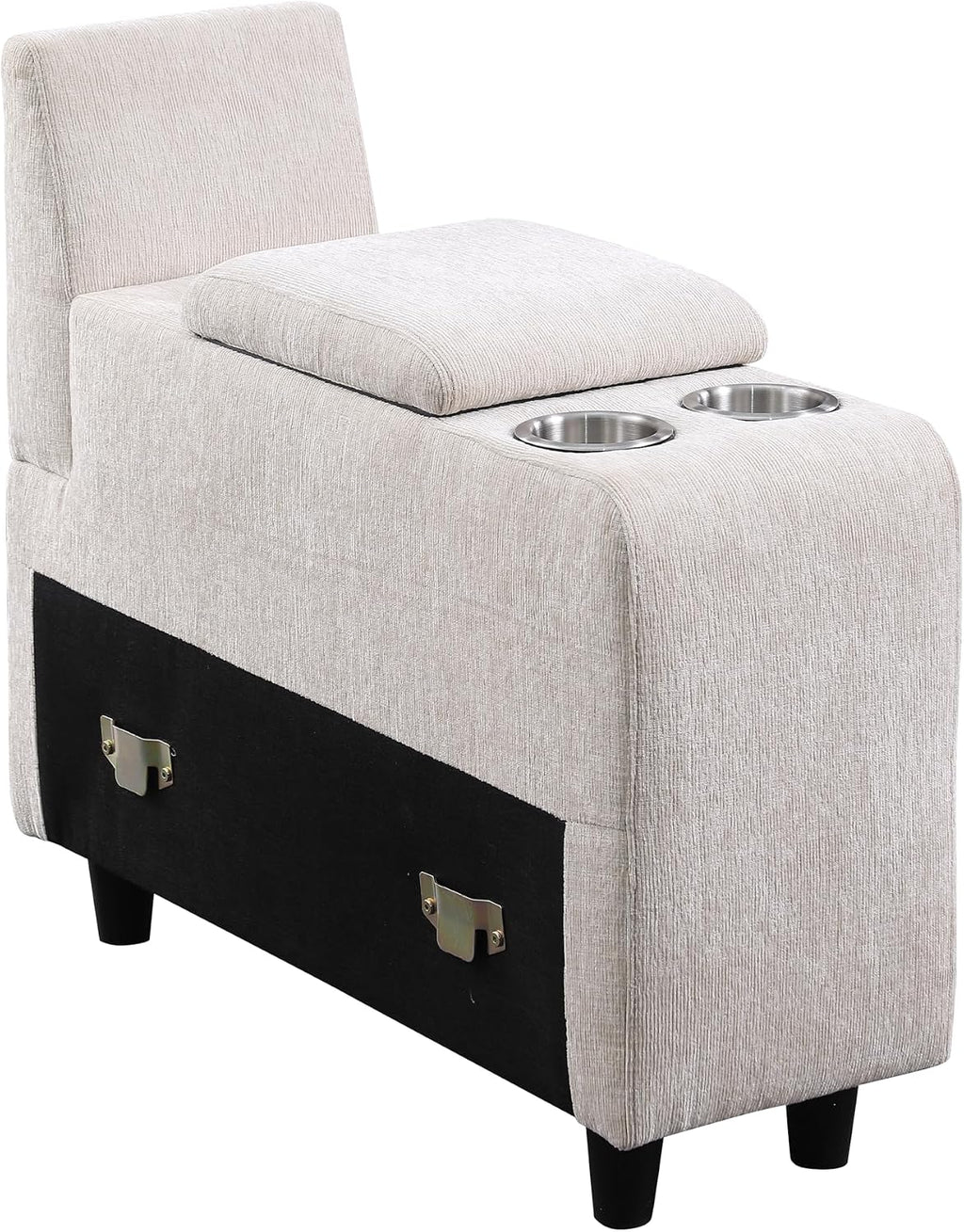 YOPTO 127" L-Shaped Sectional Couch with Movable Ottoman & 6 Throw Pillows,7 Seat Chenille Upholstered Sofa W/2 Cup Holder,USB Port & Hidden Storage Box,DIY Combination,for Living Room,Apartment,Beige