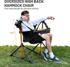 TIMBER RIDGE Hammock Camping Chair, Oversized Swinging Chair, 400lbs Load | Portable Folding Rocking Camping Chair with Adjustable Back & Seat Height for Outdoor Lawn, Backyard and Patio