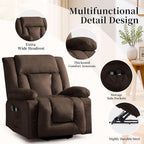 Korser Dual Motor Power Lift Recliner Chair for Elderly with Massage and Heat, Oversized Electric Recliner with Side Pockets, Living Room, Waffle, Brown