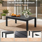 Solaste Aluminum Patio Sofa with Coffee Table,2 PCS Patio Furniture Set with Cushions, All-Weather Outdoor Sofa for Balcony, Deck, Backyard, Porch, Garden, Light Grey