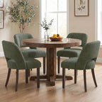 Usaint Wooden Dining Chairs Set of 4, Modern Upholstered Dining Room Chair Kitchen Chairs with Ergonomic Curved Backrest for Kitchen and Restaurant, Green