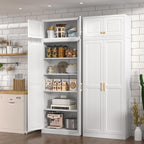 Polup 86" Tall Metal Kitchen Pantry Storage Cabinet with Doors and Shelves