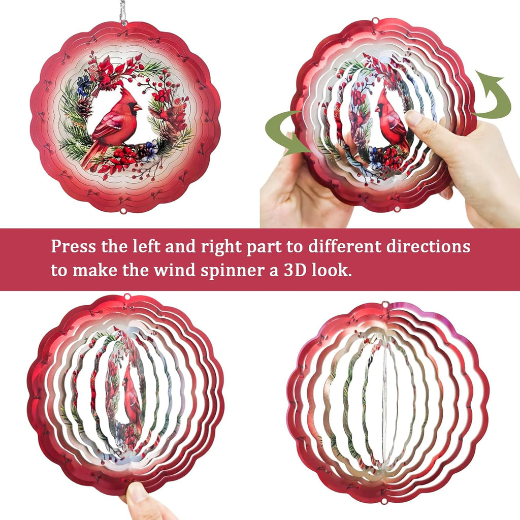 Wind Chimes for Outside with Cardinal Wind Spinner, Unique Gifts for Mom Grandma Women Birthday Christmas, Memorial Wind Chimes for Loss of Loved One, Red Bird Windchimes Outdoor Decor
