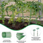 Extendable Plant Stakes, Length Scalable from 17.5IN to 30.1IN Plant Support Stake, Orchid Sticks with Clips for Indoor Outdoor,Garden Stakes for Plant,Tomato,Vegetables,Monstera,Vine - 7Pack