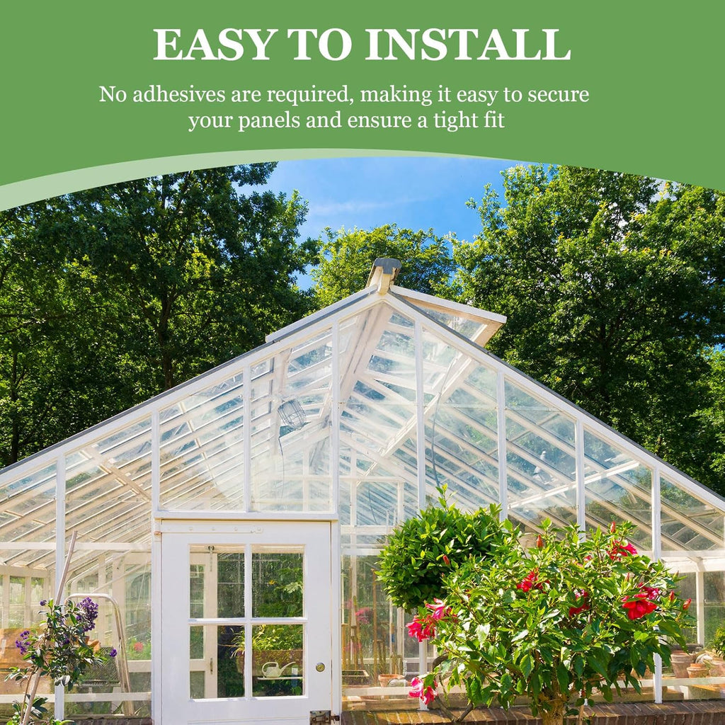 Tandefio 12 Pcs 4 ft Polycarbonate Greenhouse Panels H Connectors Fits 6 mm Polycarbonate Panels Clear Roofing Greenhouse Accessories