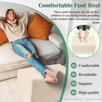 Rectangular Pouf Ottoman Soft Furry Corduroy Foot Rest for Chair | Stuffed Floor Pouf, Multi-use Ottoman for Living Room, Bedroom. Foot Rest Stool as Footrest, Extra Seat, or Side Table