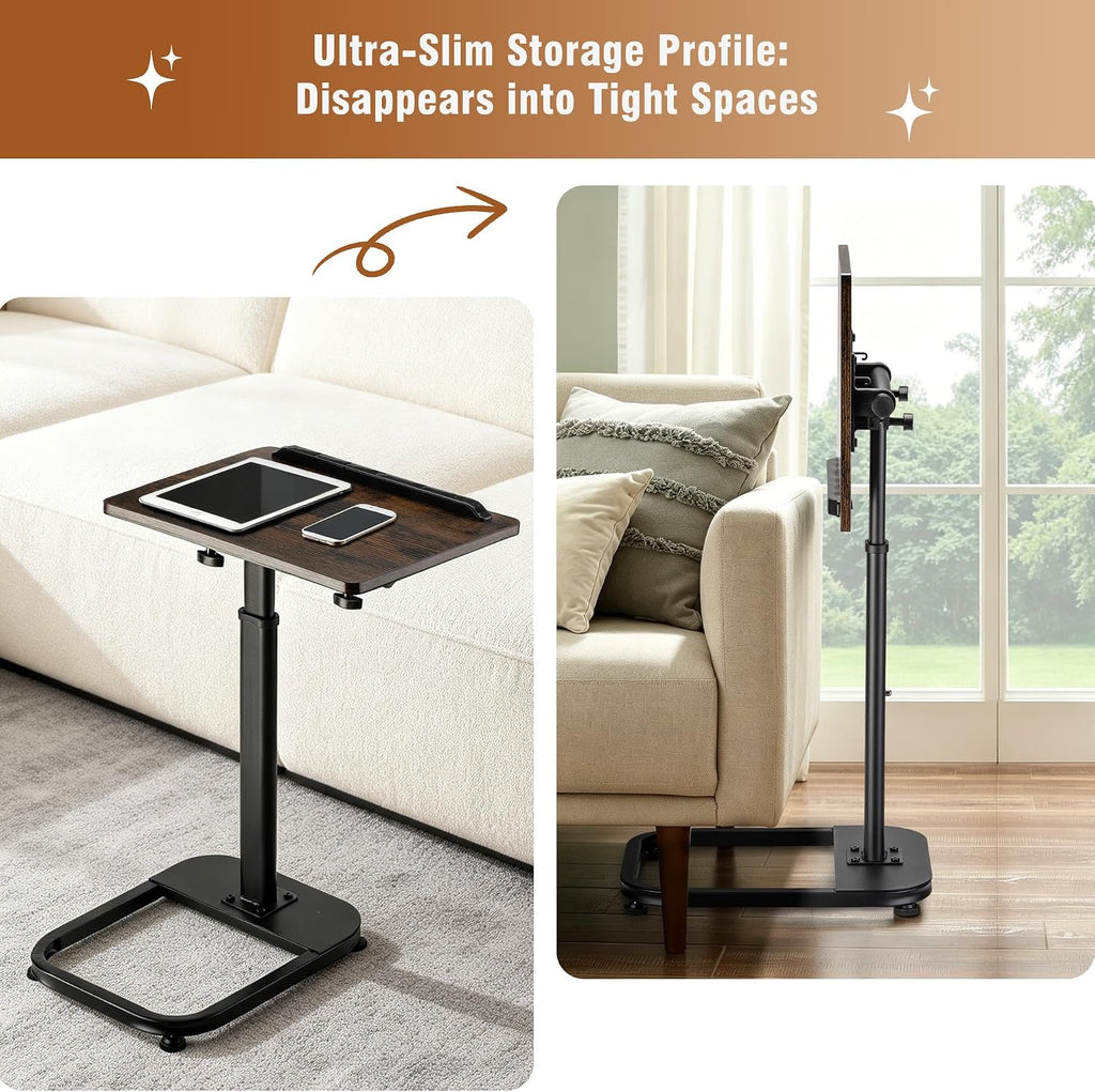 facka Adjustable Height TV Tray Table for Couch Eating, Laptop Small Spaces