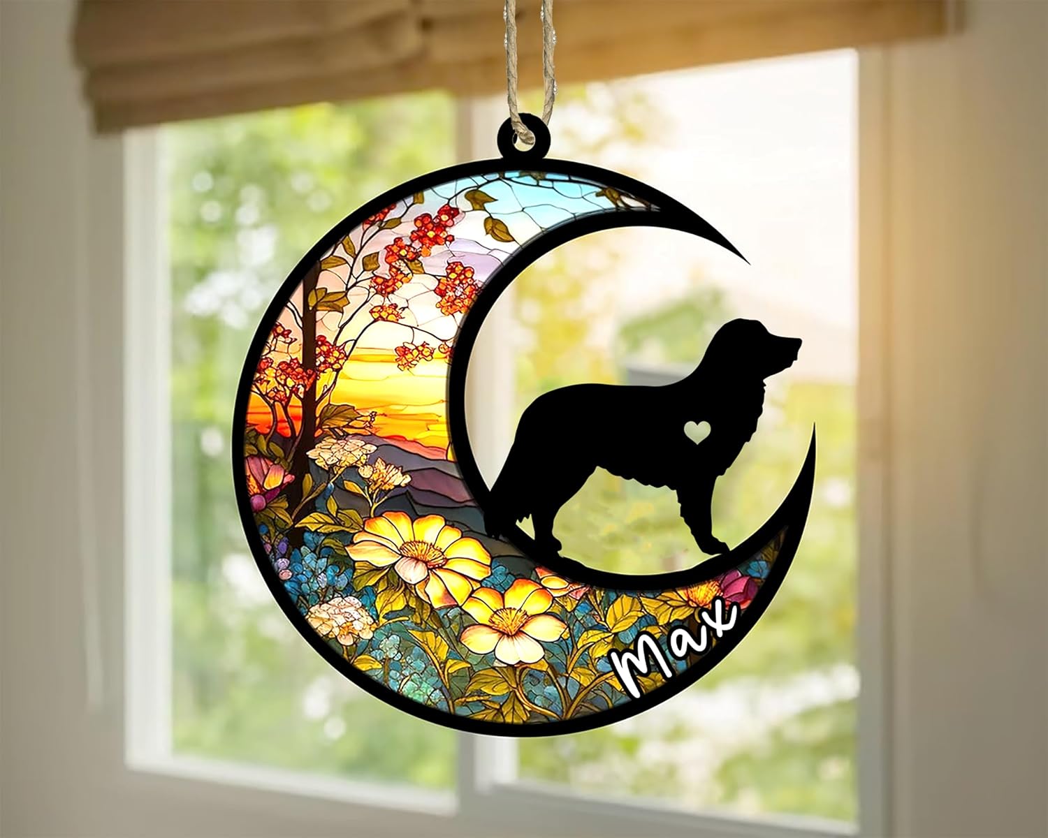 Personalized Dog Memorial, Custom Name Nova Scotia Retriever Dog Christmas Ornament with Name, Custom Breeds, Pet Loss Light Catcher, Gifts for Lovers Loss of Pet Sympathy on Mothers Day Christmas