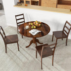 Giantex 39-Inches Round Rubber Wood Dining Table for 4 with Legs, 220 Lbs Capacity, Kitchen Table for Dining Room, Living Room, Restaurant, Dinner, Dinette (Walnut)