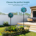 Wind Spinners Outdoor - Metal Garden Wind Spinner with Stake, Windmill for Yard, Gift for Family Friends, 13'' W x 70.5'' H