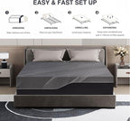 Twin Mattress 14 Inch Charcoal Memory Foam Mattress in a Box, CertiPUR-US Certified, Fiberglass Free Gel Mattress, Twin Size Mattress for Kids, 75" × 38" × 14", Medium