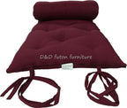 D&D Futon Furniture Cotton/Foam Traditional Japanese/Thai Floor Rolling Futon Mattresses, Yoga Meditation Mats, 3x30x80 Burgundy