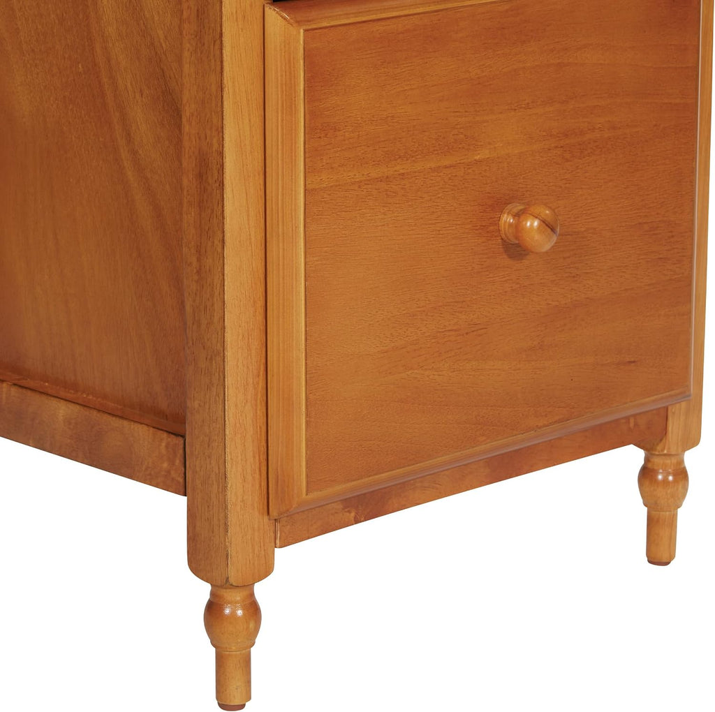 OSP Home Furnishings Knob Hill Collection File Cabinet for Letter Size Files, Antique Cherry Finish