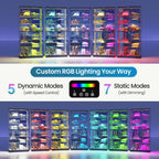Lvifur 10-Tier Glass Display Cabinet with RGB Light and Motion Sensor,Black