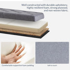 BELLEZE Storage Ottoman, Tufted Ottoman with Close Hinge, Foot Rest for Living Room (Gray, 47 inch)