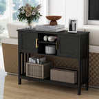 Entryway Table, Console Table, Sofa Table with 2-Door and Shelf, Black | Entryway Cabinet and Sideboard Cabinet with Large Storage Space for Daily Use in Hallway, Foyer, Living Room