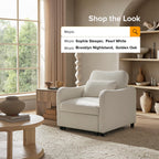 mopio Sophie 4-in-1 Convertible Sleeper Chair Bed, Accent Chair, Chaise Lounge, Comfy Reading Armchair, Pull Out Sofa Bed with Adjustable Backrest for Living Room, Bedroom (Pearl White Boucle)